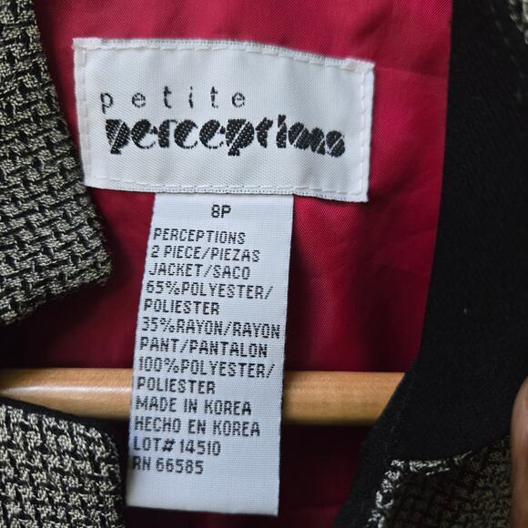 Petite Perceptions Womens Vtg 90s Old Money Houndstooth Toggle Button Jacket 8P - Picture 7 of 10